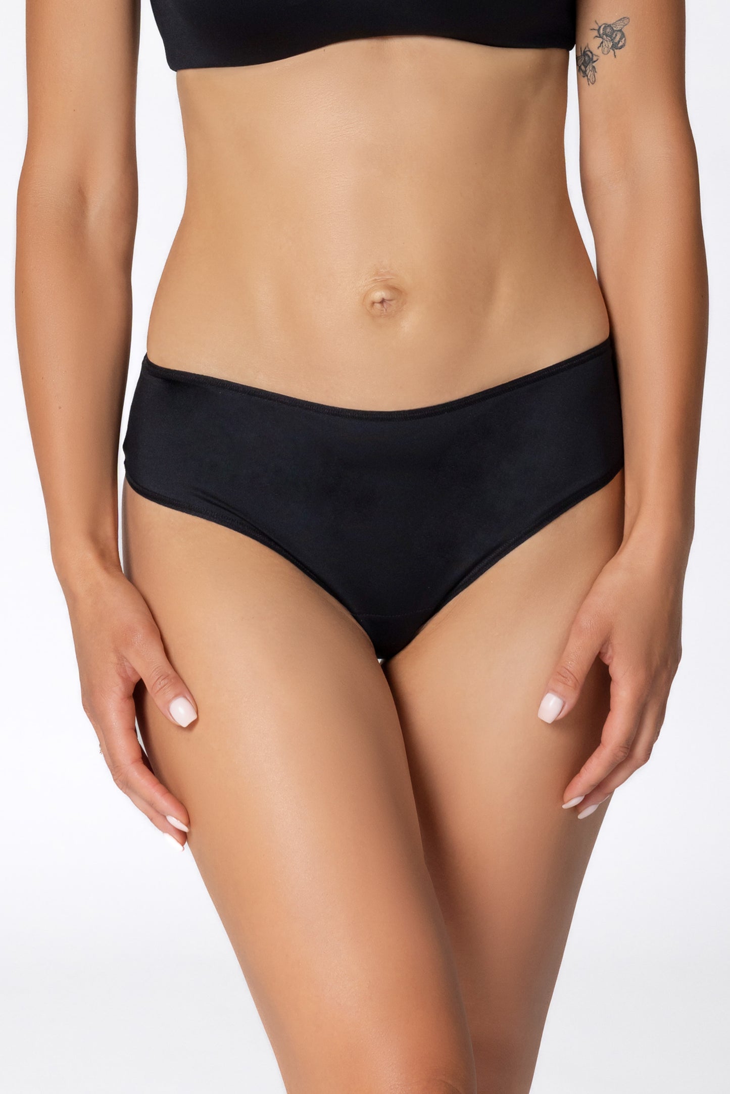 Smooth Tanga Briefs. Soft Touch. Black